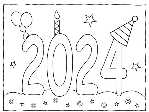 Happy New Year 2024 Coloring Pages for Kids (4)