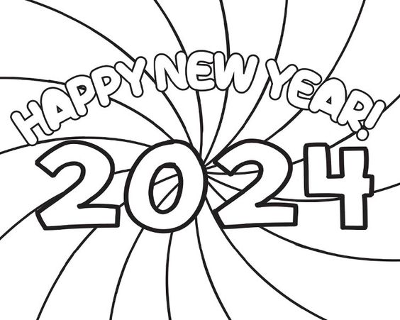 Happy New Year 2024 Coloring Pages for Kids (5)