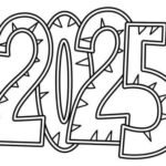 Happy New Year 2025 Coloring Pages