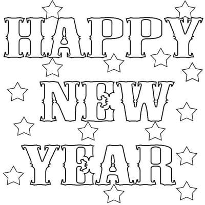 Happy New Year 2025 Coloring Pages Images