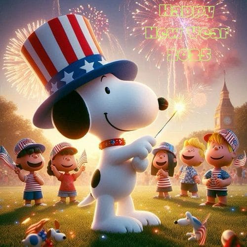 Happy New Year 2025 Snoopy Wallpapers for Instagram