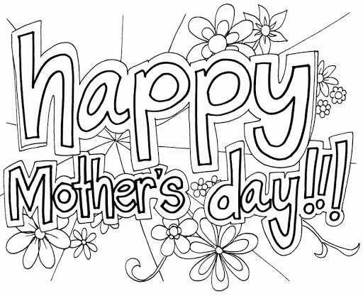 Happy Mothers Day Coloring Page Download