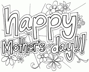 Happy Mothers Day Coloring Page Images