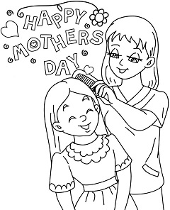 Happy Mothers Day Coloring Page for Daughter