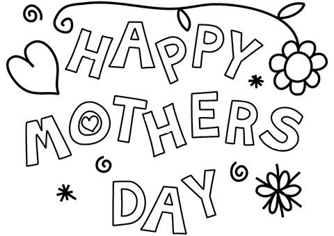 Happy Mothers Day Coloring Page