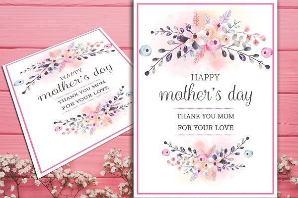 Cute Greeting Card For Happy Mothers Day