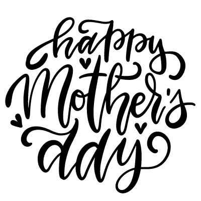 Mothers Day Black and White Clipart Wallpaper