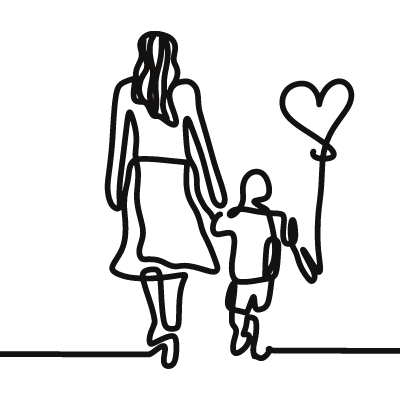 Mothers Day Black and White Clipart for Mom