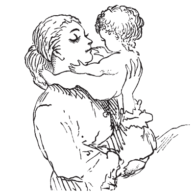 Mothers Day Black and White Clipart