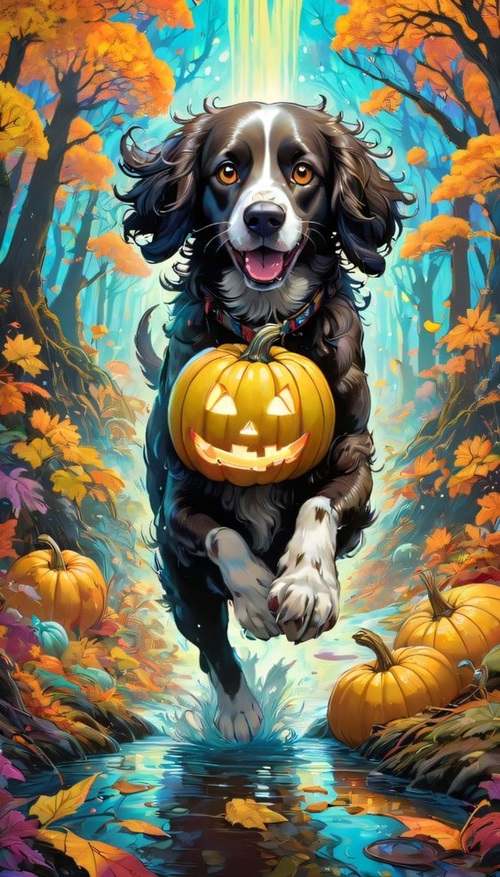 Cute Halloween Dog Witch Images