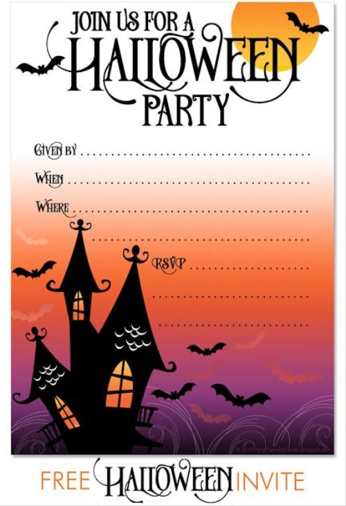Invitation Halloween Party Card Images
