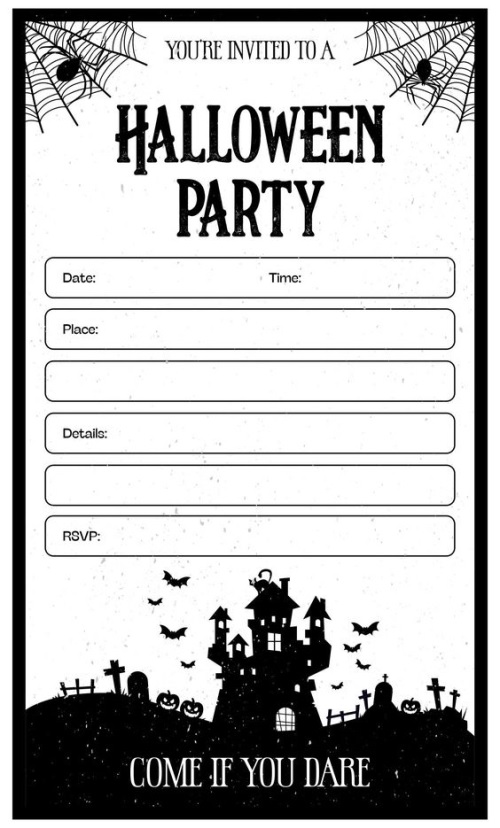 Scary Halloween Party Invitations Card