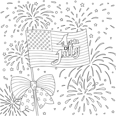 Flag 4th of July Coloring Pages