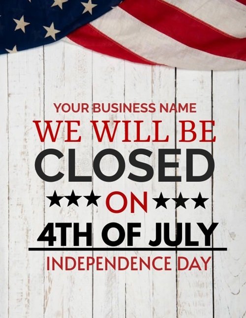 Happy 4th of July Closed Sign