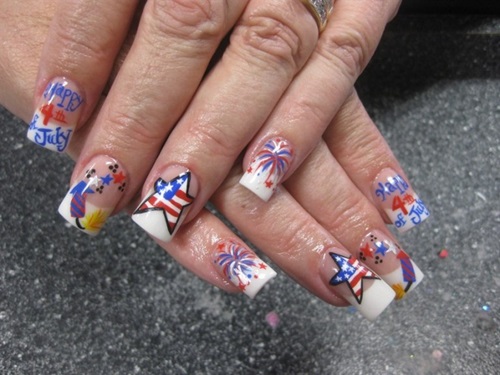 Happy 4th of July Nail Art Pictures