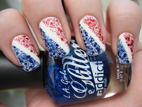 USA 4th of July Nail Art for Girlfriend