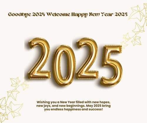 Goodbye 2024 Welcome Happy New Year 2025 Messages