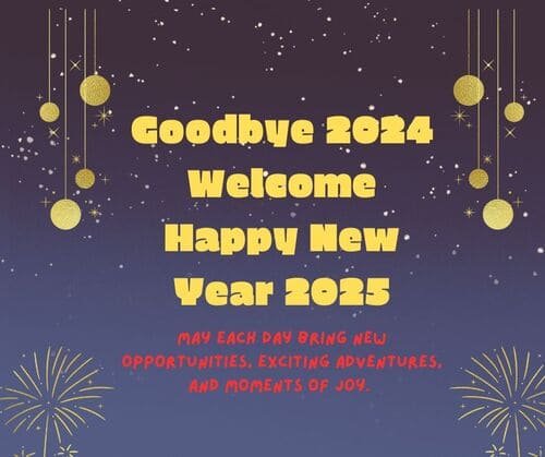 Goodbye 2024 Welcome Happy New Year 2025 Quotes